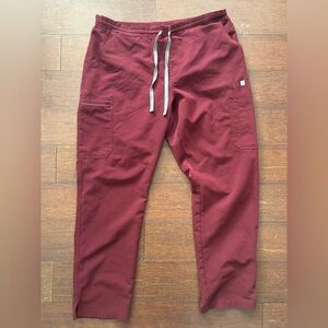 Women’s Figs Burgundy Multipocket Straight Leg Pants